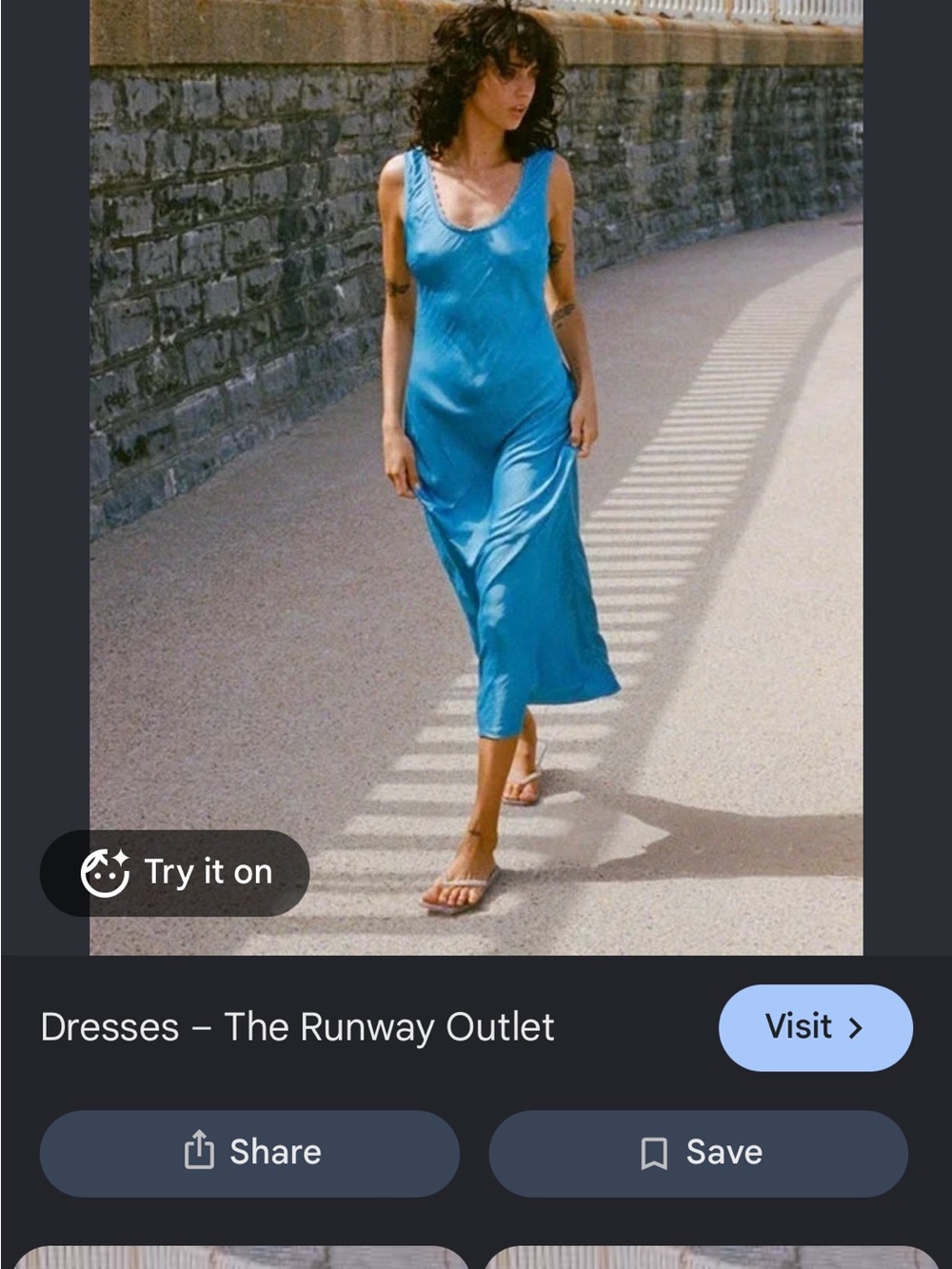 Ciao Lucia blue Slip Dress with Lace Trim size S